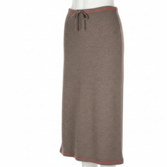 Ann Taylor Jersey Cotton Maxi Skirt Brown Size Medium Thick - Picture 2 of 7